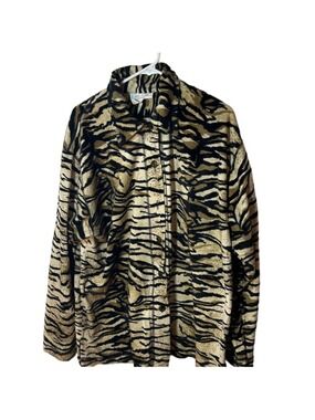 vintage tall girl polyester animal print shacket size XL *flaw